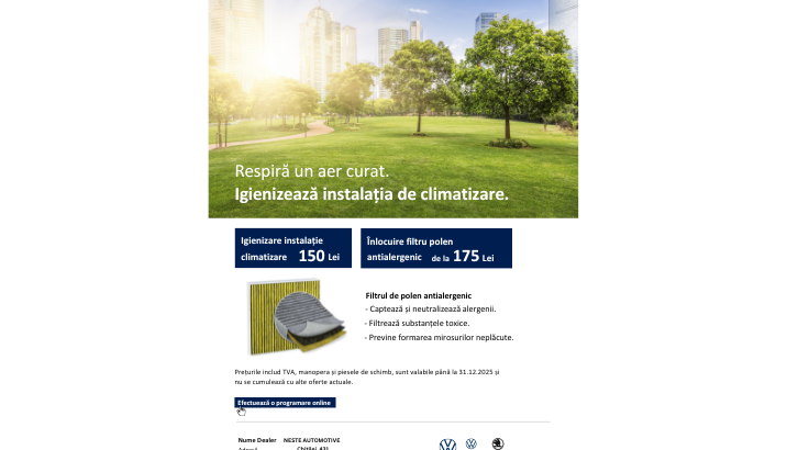 Igienizeaza instalatia de climatizare